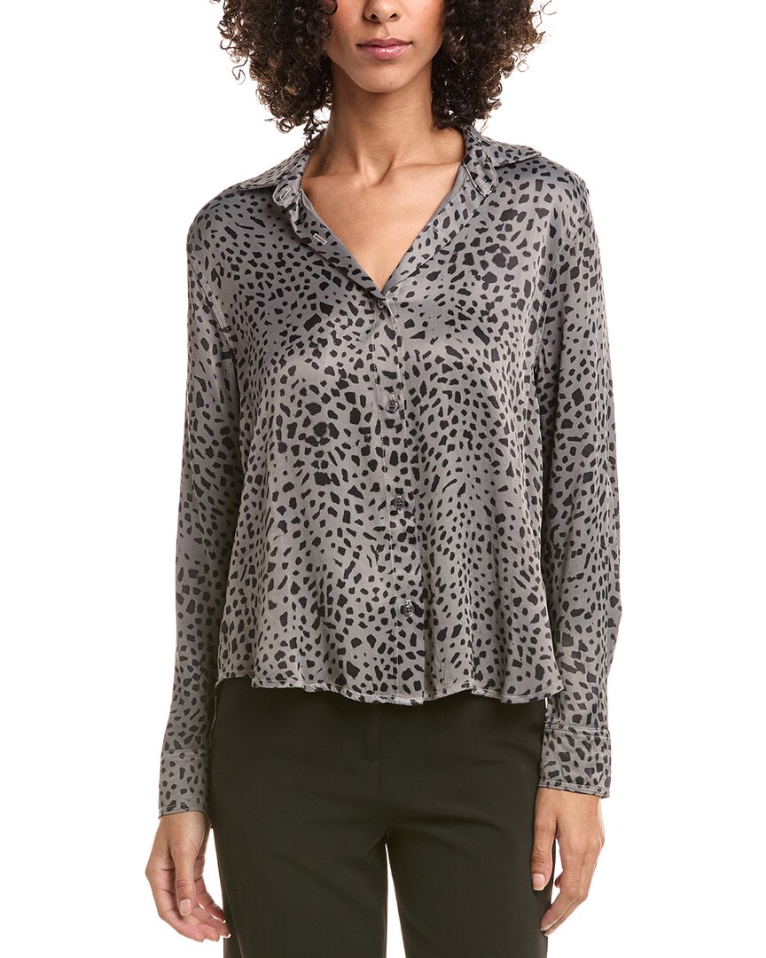 Bella Dahl | Womens | Flowy Hem Button Down Shirt | black multi