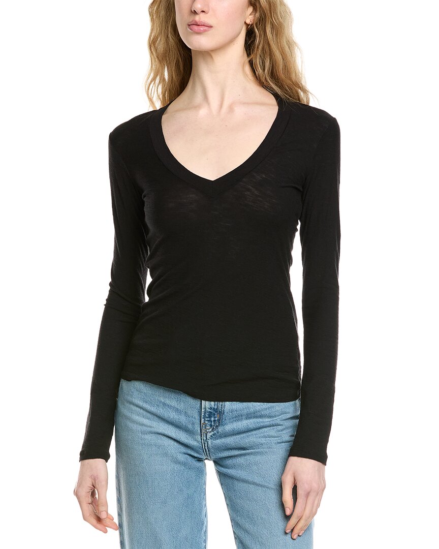 James Perse | Womens | 2pk Relaxed V-Neck T-Shirt | Black