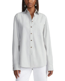 Lafayette 148 New York | Womens | High Collar Pocket Shirt | Venetian Sky