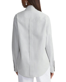 Lafayette 148 New York | Womens | High Collar Pocket Shirt | Venetian Sky