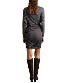 Reiss | Womens | Ari Ruched Short Jersey Dress | gray