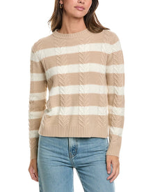 Alashan Cashmere | Womens | Stripe Cashmere & Angora-Blend Sweater | Brown