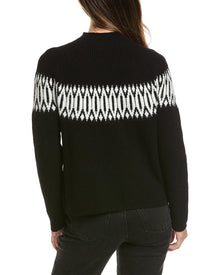 Alashan Cashmere | Womens | Islay Shaker Fair Isle Wool Sweater | Black