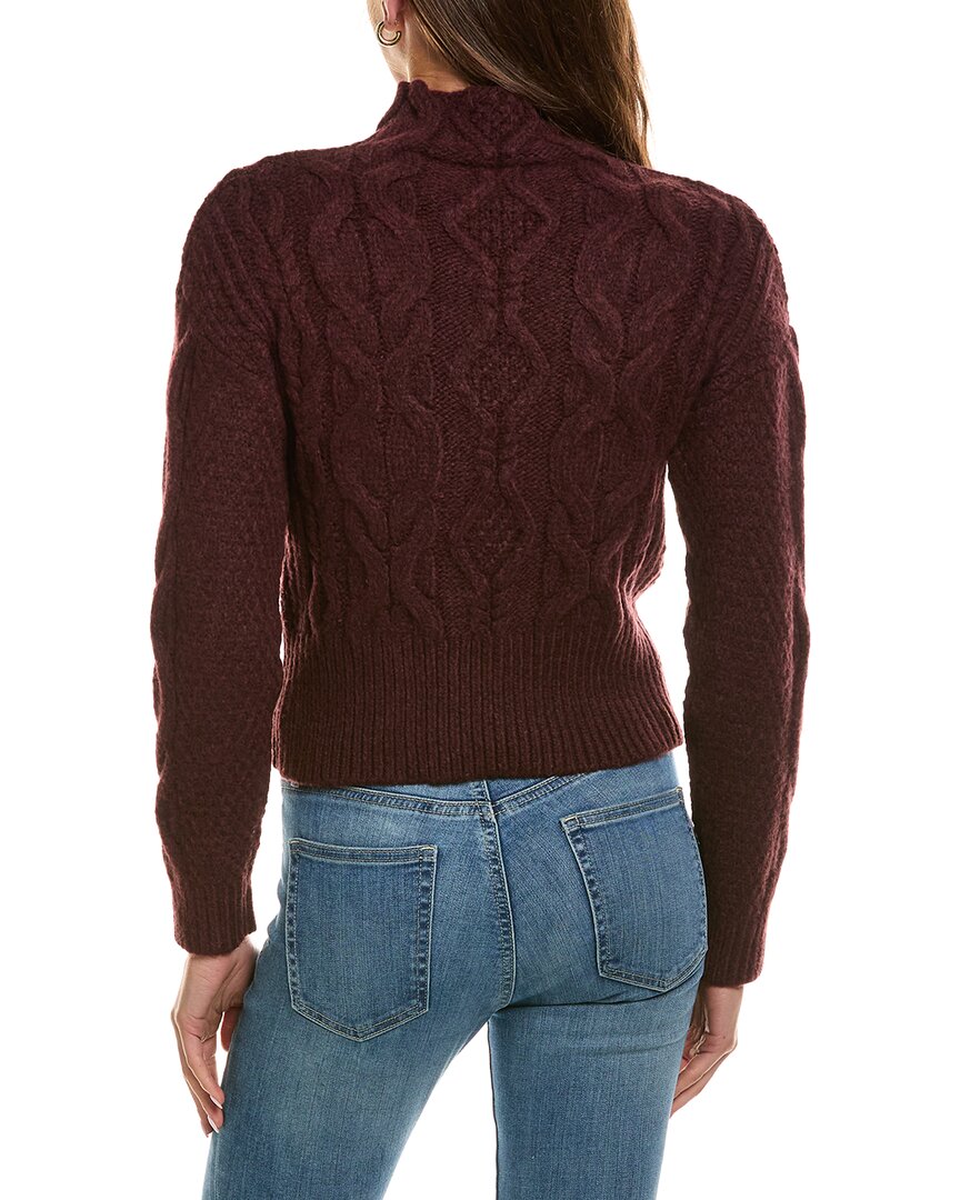 525 America | Womens | Oversized Cable Funnel Neck Pullover | Red