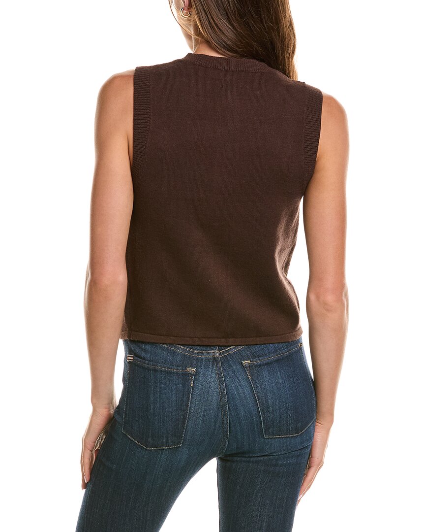 525 America | Womens | Chanel Style Vest Sweater | Brown