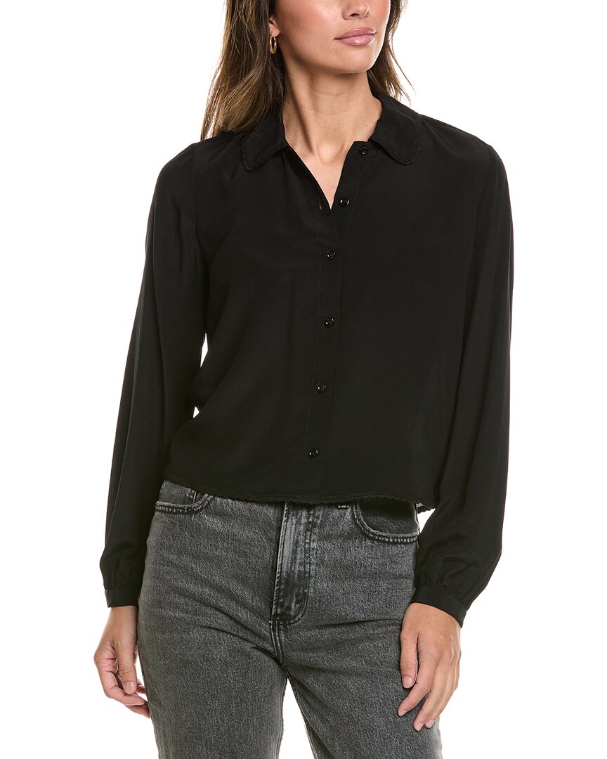 FRAME Denim | Womens | The Silk Prim Blouse | Black