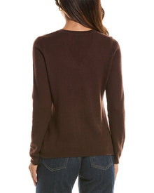 Forte Cashmere | Womens | Basic V-Neck 100% Cashmere Pullover | Brown