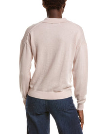 NAADAM | Womens | 100% Cashmere V-Neck Polo Sweater | Pink