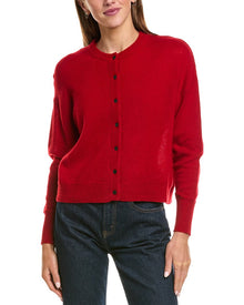 Hannah Rose | Womens | Drop Shoulder 100% Cashmere Cardigan | Red