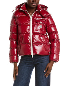 Moncler | Womens | Andro Hooded Down Jacket | Red