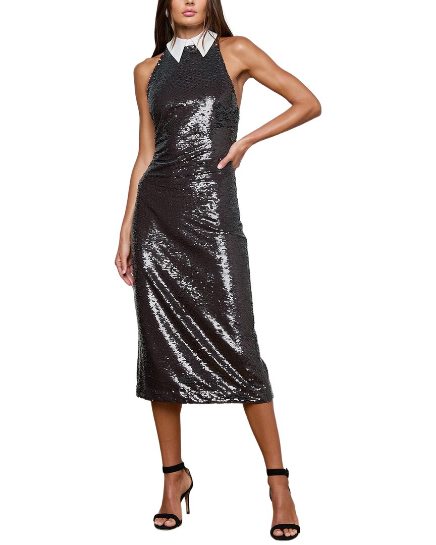 L'AGENCE | Womens | Lilith Midi Dress | Black