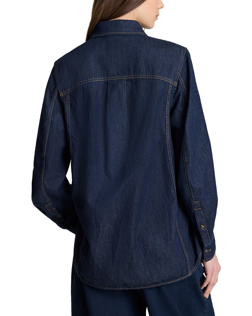 Kenneth Cole | Womens | Button Down Stitched Shirt | Blue