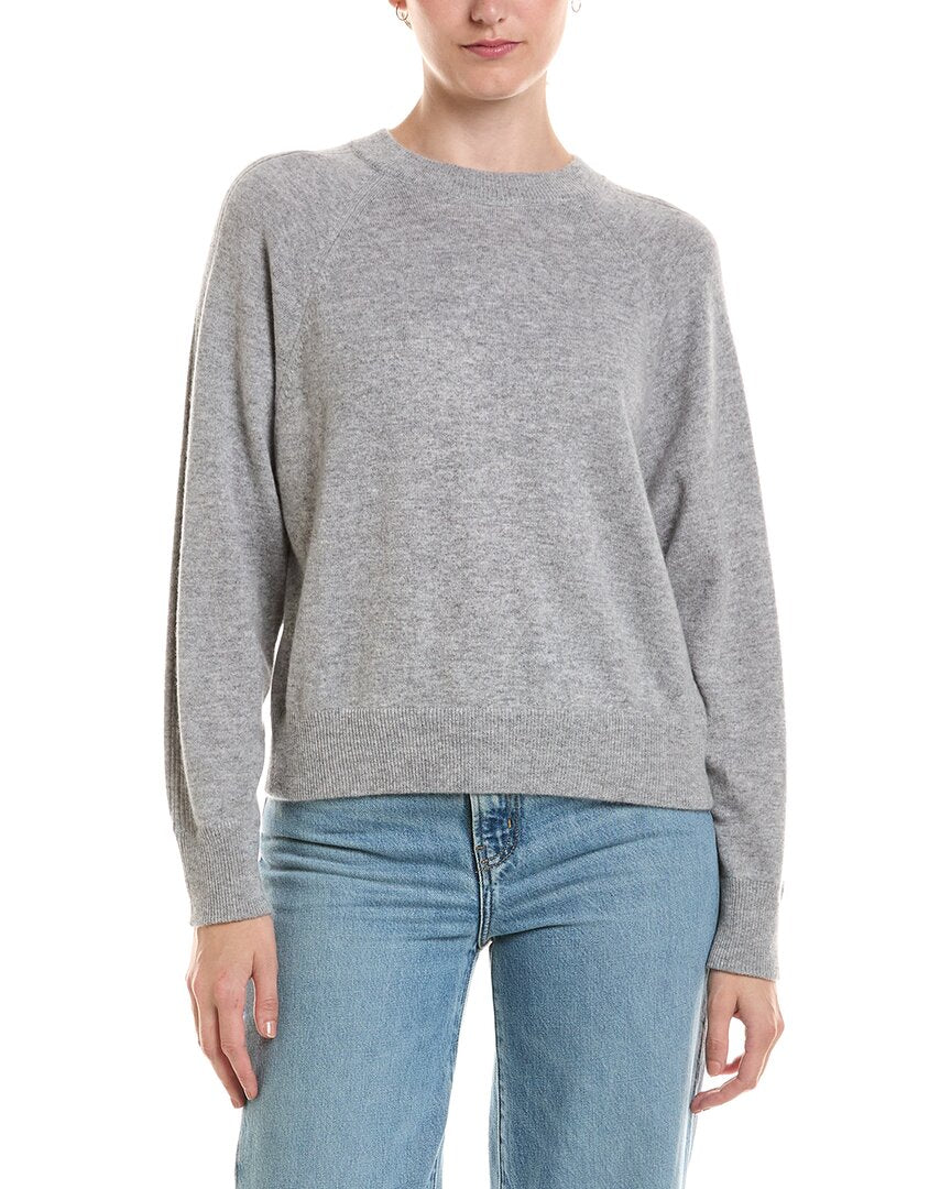 Forte Cashmere | Womens | Rib Trim 100% Cashmere Sweatshirt | Gray