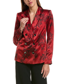 L'AGENCE | Womens | Colin Silk Blazer | red multi