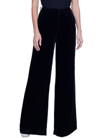 L'AGENCE | Womens | Pilar Silk-Blend Wide Leg Pant | Black