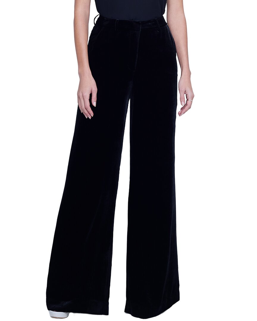 L'AGENCE | Womens | Pilar Silk-Blend Wide Leg Pant | Black