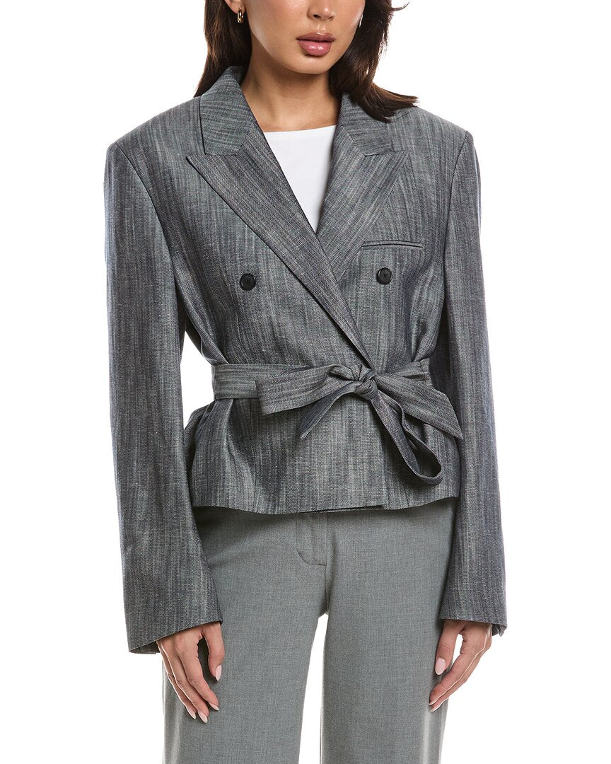 Hugo Boss | Womens | Jelsia Linen-Blend Jacket | gray