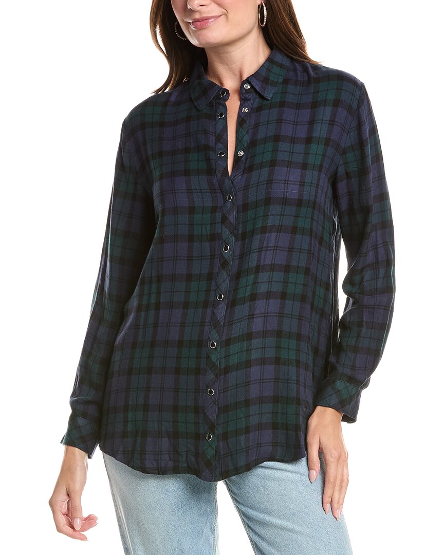Johnny Was | Womens | Velvet Back Oversized Shirt | Green