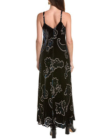 Johnny Was | Womens | Kanako Burnout Silk-Blend Maxi Dress | Black