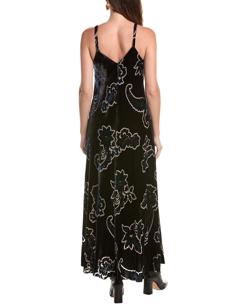 Johnny Was | Womens | Kanako Burnout Silk-Blend Maxi Dress | Black
