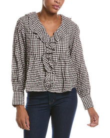 Madewell | Womens | Ruffled Pintuck Top | Brown