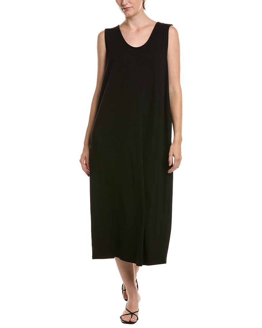 EILEEN FISHER | Womens | V-Neck Flare Oval Dress | Black
