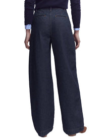 Boden | Womens | Pleated Wide Leg Jean | Blue