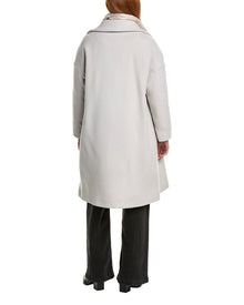 Herno | Womens | Twofer Wool-Blend Down Coat | White