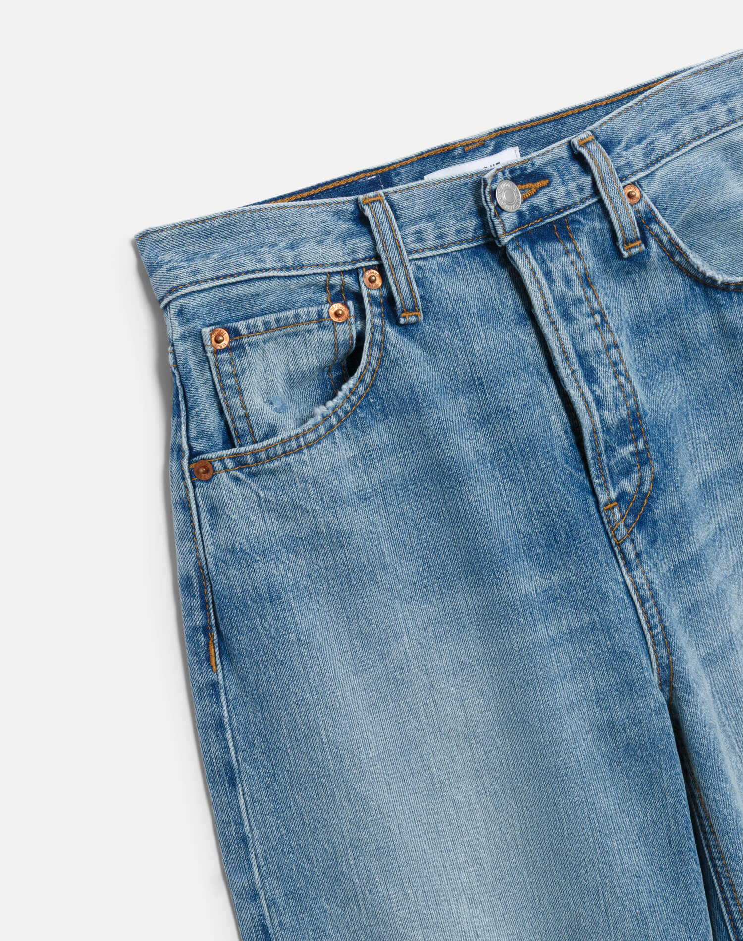 Womens | High Rise Wide Leg Cuff | Vintage Biker Blue