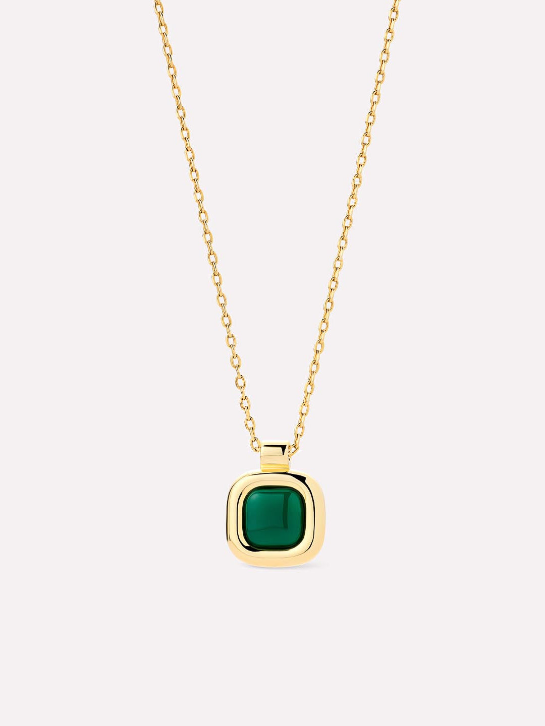 Clara Pendant | 14K Gold on Brass | Green Onyx