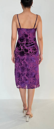 Hemant & Nandita | Reha Square-Neck Midi Dress | Purple