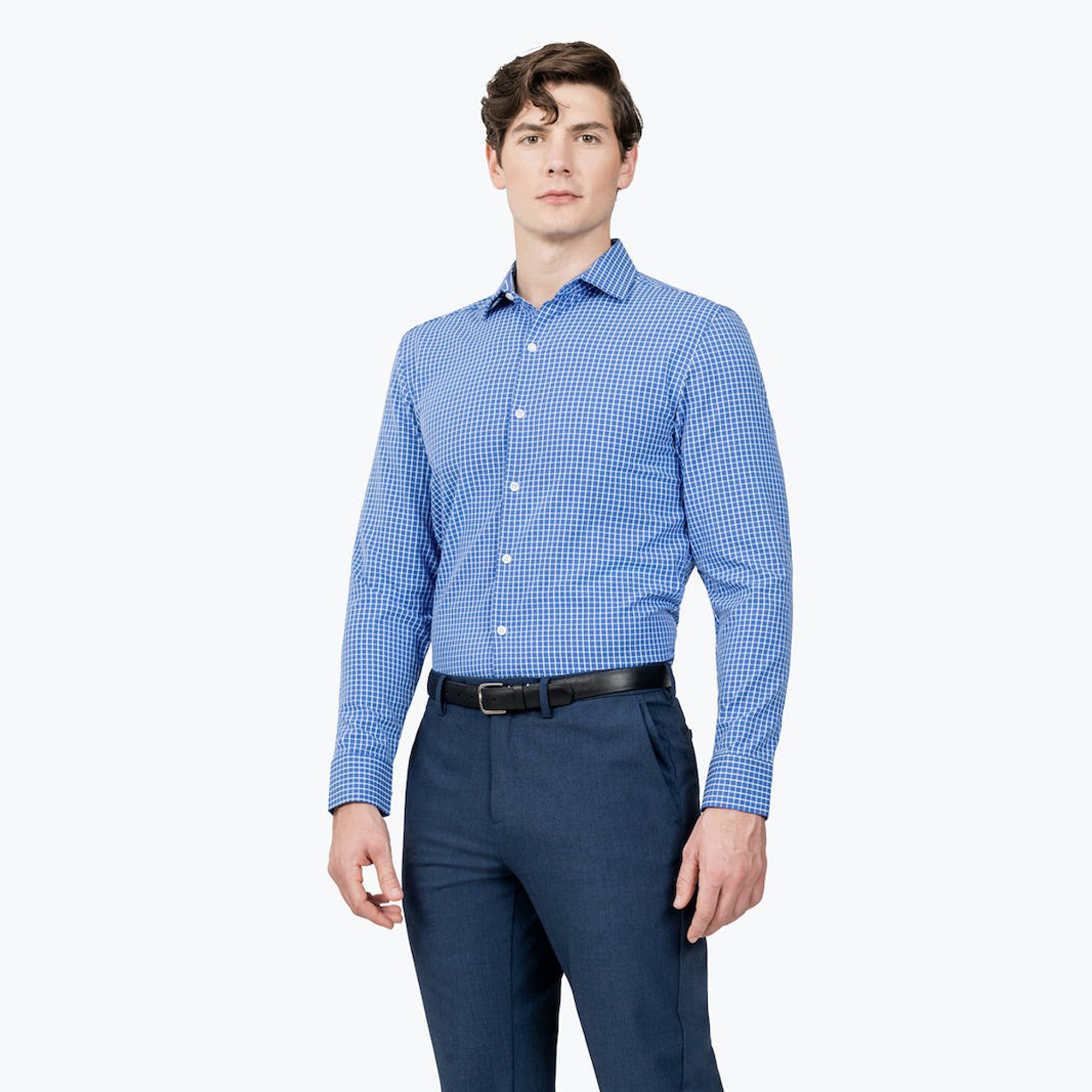 Men's Aero Zero Dress Shirt - Blue Grid