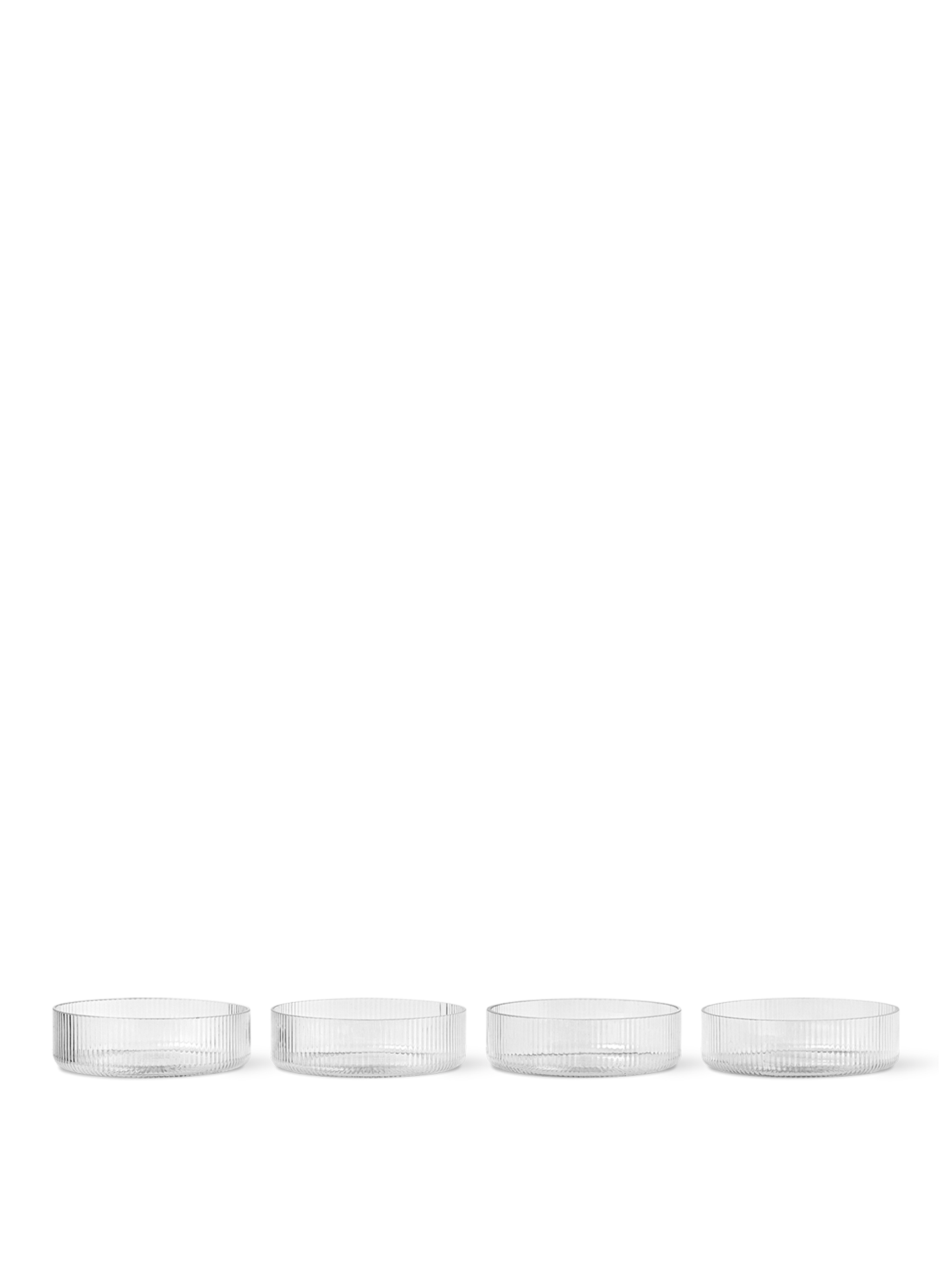 Ripple Serving Bowls | Set of 4 | Clear