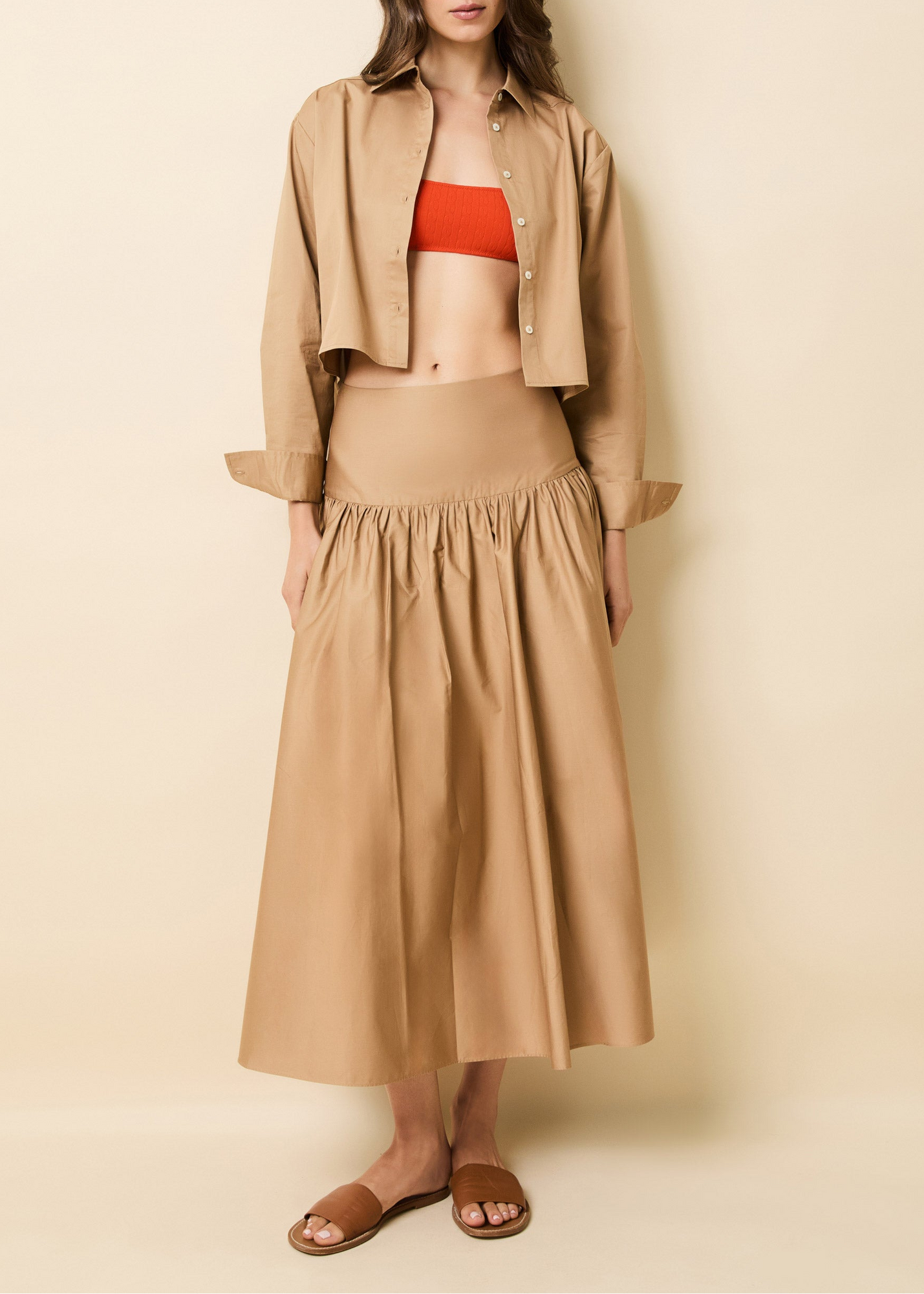 Womens | Magnolia Skirt Poplin | Camel