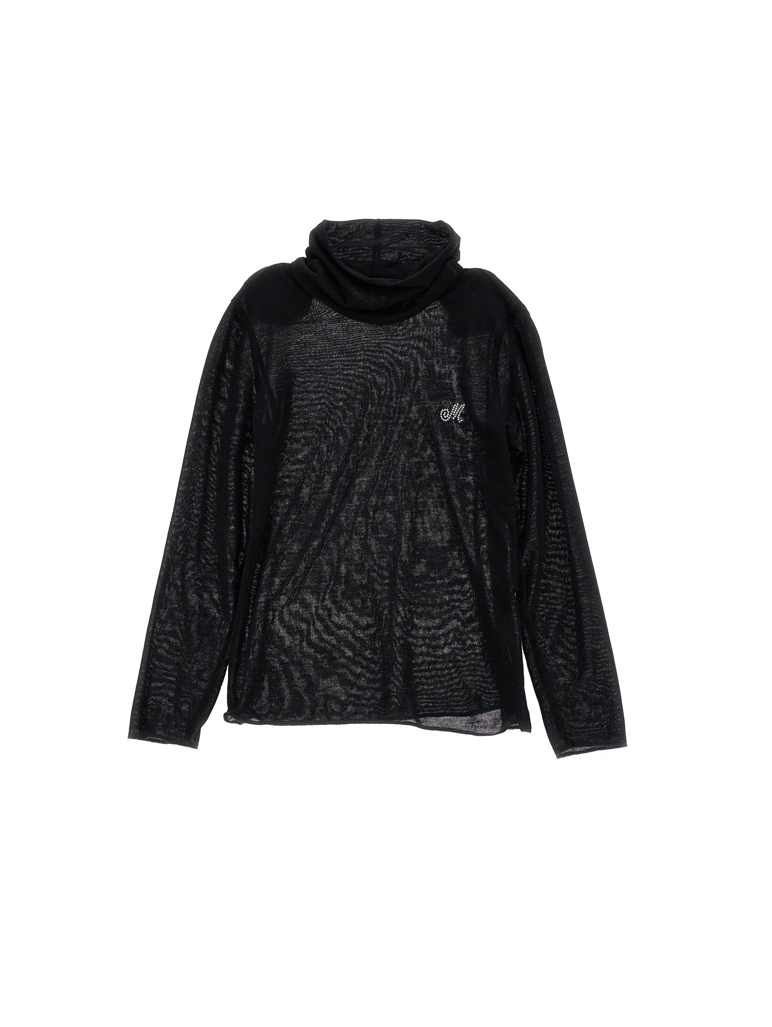 Girls | Jersey Turtleneck With Rhinestones | Black