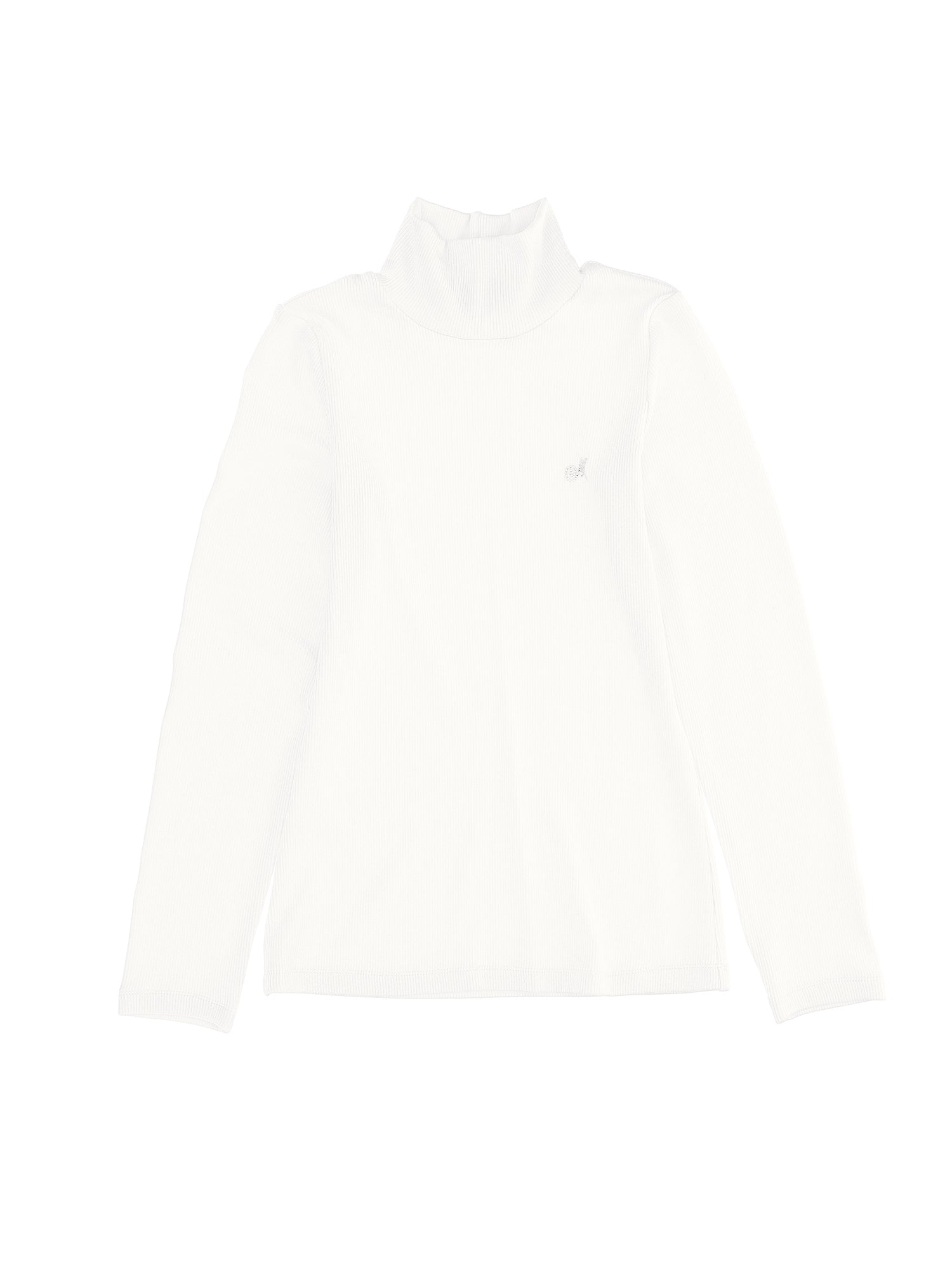 Girls | Fine Ribbed Viscose Turtleneck | Cream