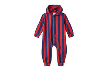Unisex | Striped Organic Cotton Jumpsuit | Red/Blue Stripe