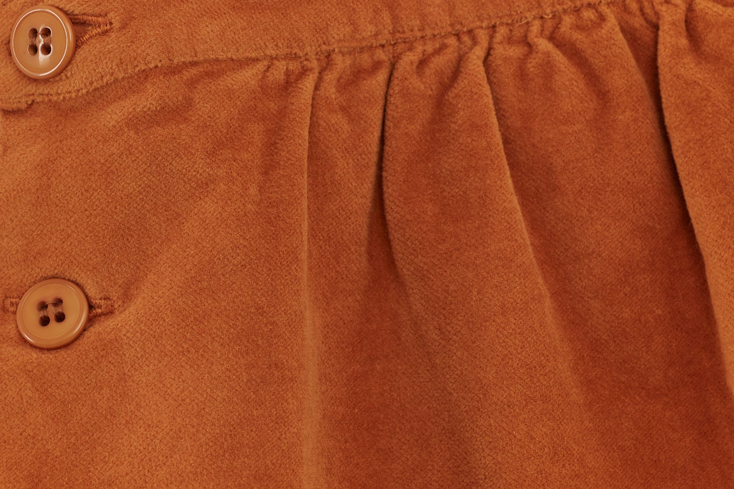 Unisex | Organic Cotton Velvet Baby Jumpsuit | Raw Sienna