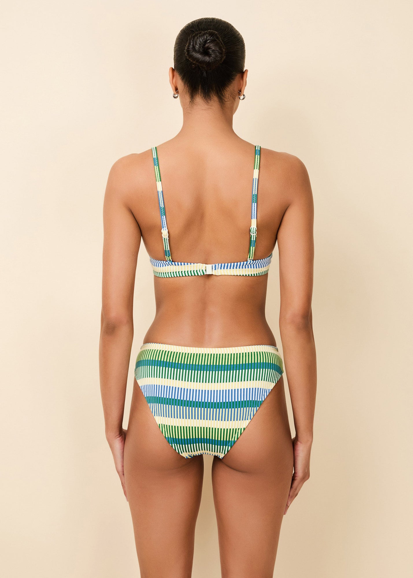 Eva Bikini Tennis Green Technicolor Mosaic - Solid & Striped