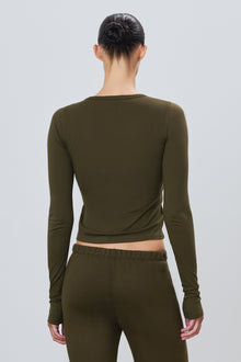 FITTED CREWNECK LONG SLEEVE T-SHIRT - ETERNE