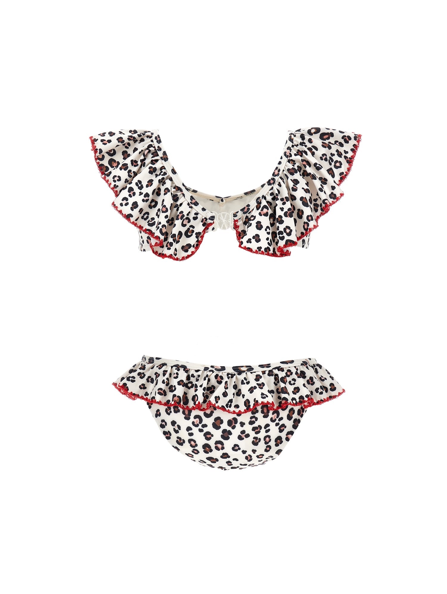 Girls | Animal Print Bikini With Ruffles | Leopard Print
