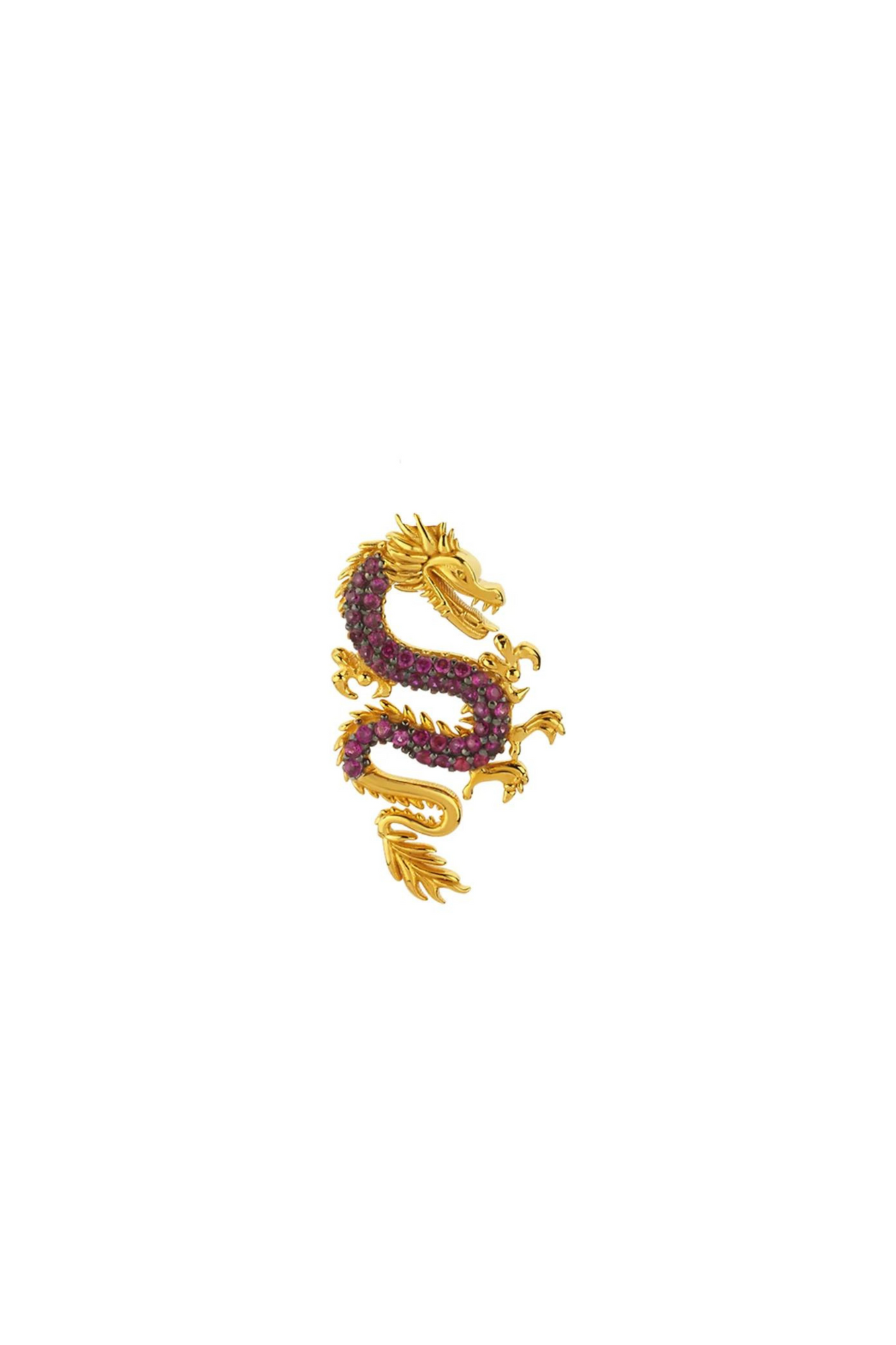 Begum Khan | Right Mini Dragon Earring in Burgundy