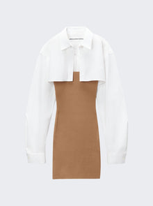 Women | alexanderwang | Pre-styled Cropped Cami And Button Up Dress Camel And White | Multi