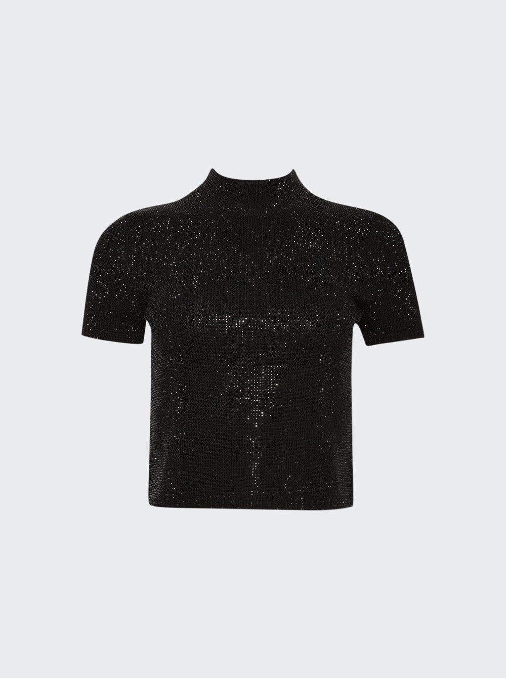 Women | alexanderwang | Hotfix Crystal Mock Neck Tee | Black