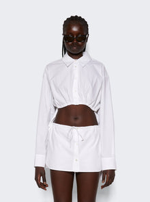 Women | alexanderwang | Cropped Drawstring Blouse | White
