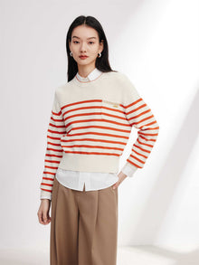 Vintage Striped Knit Sweater | Orange
