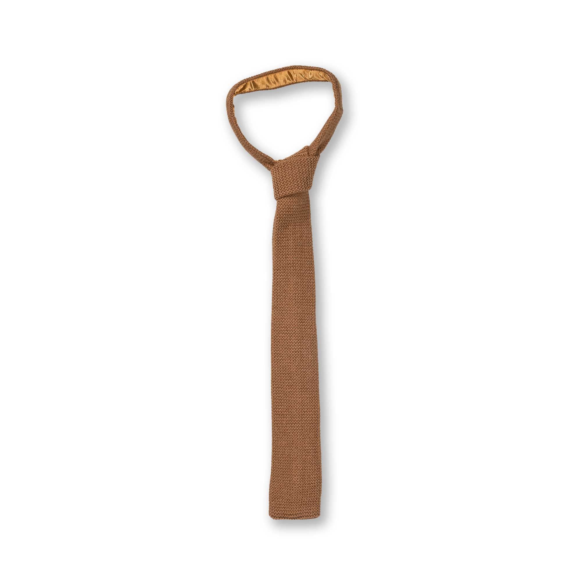 Mens | Square Knitted Tie | Cognac