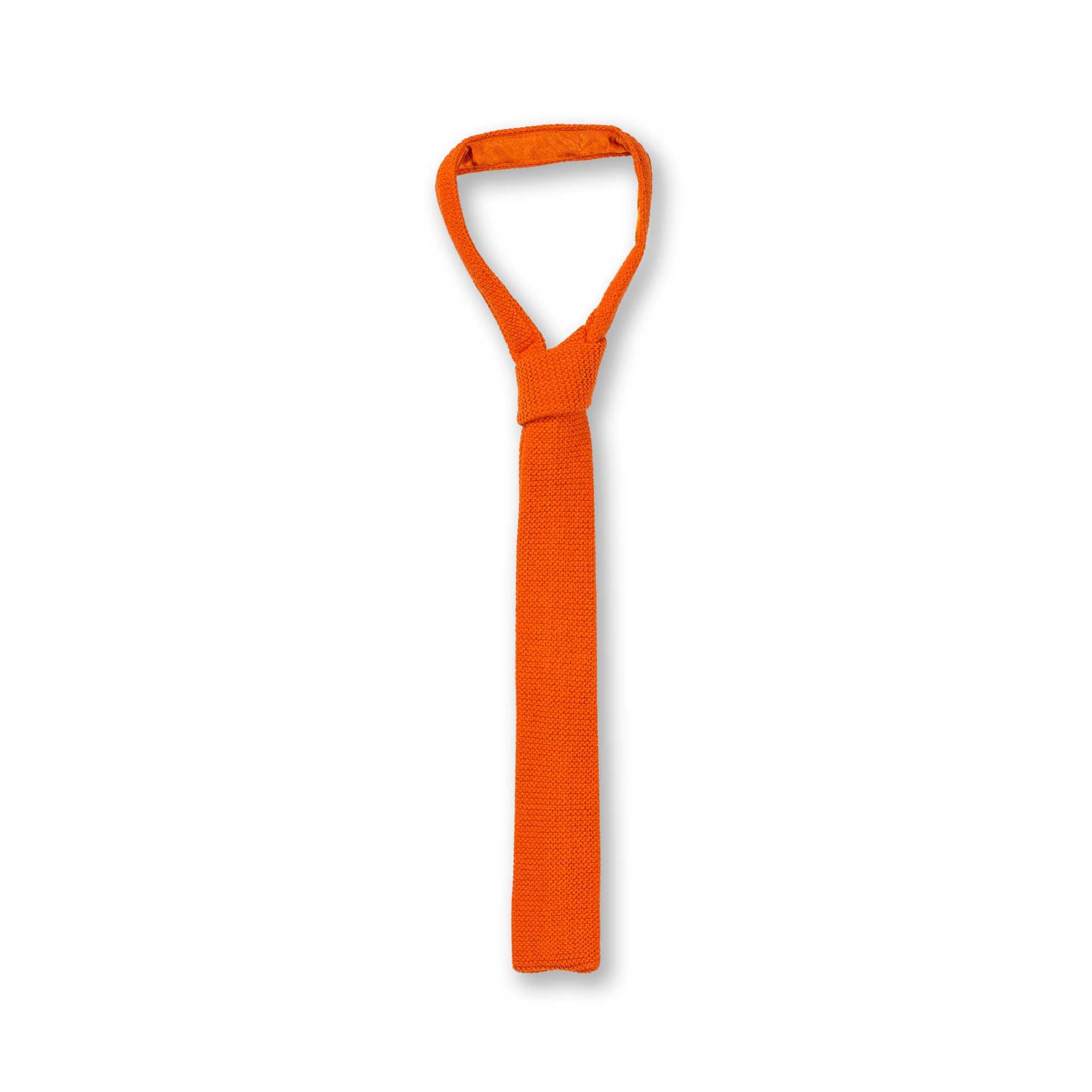 Mens | Square Knitted Tie | Orange