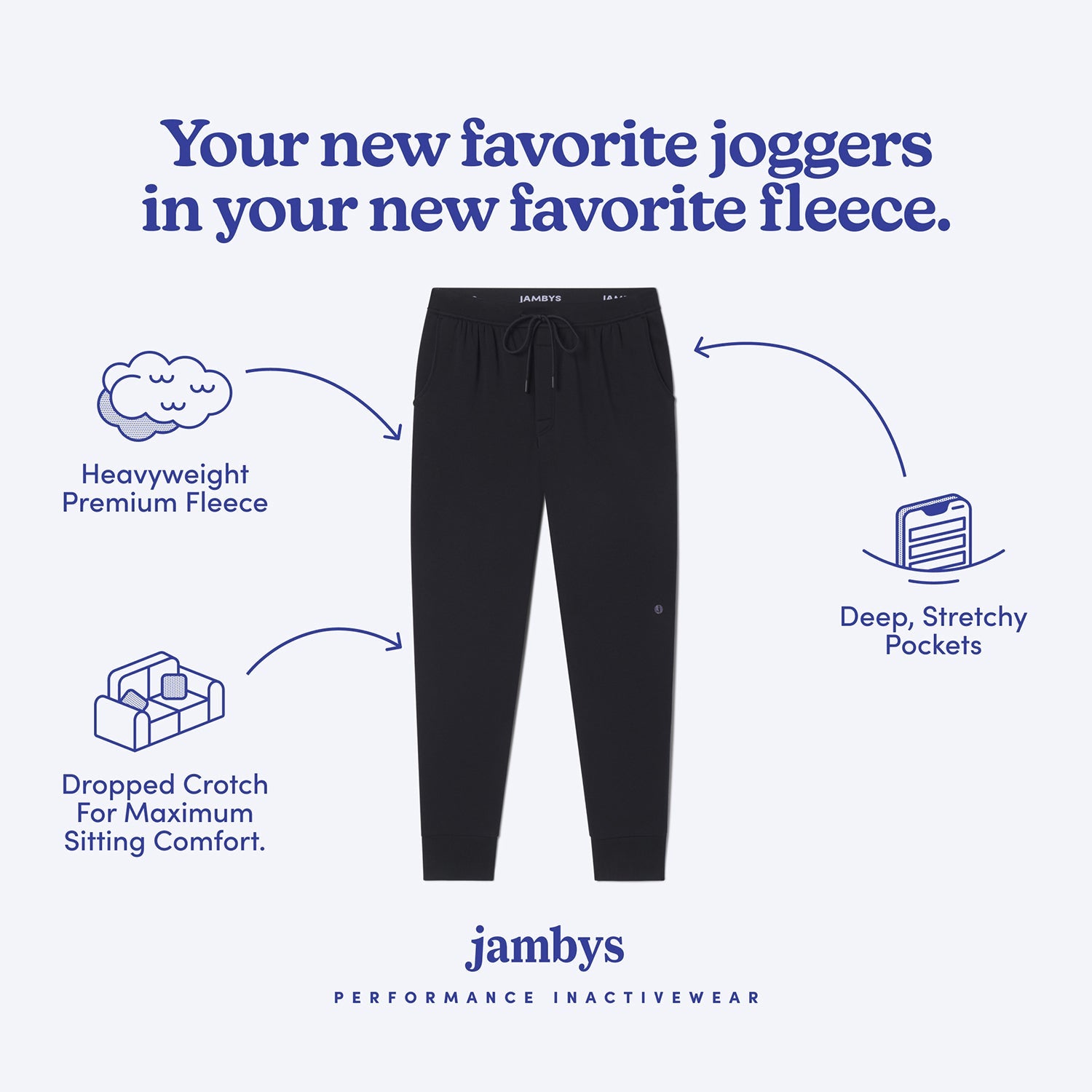 Chilluxe Brushed Fleece Joggers | Black