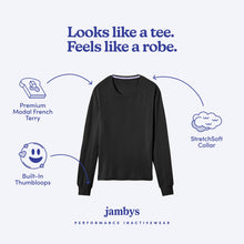 Modal French Terry Long-Sleeve Lounge Tee | Black